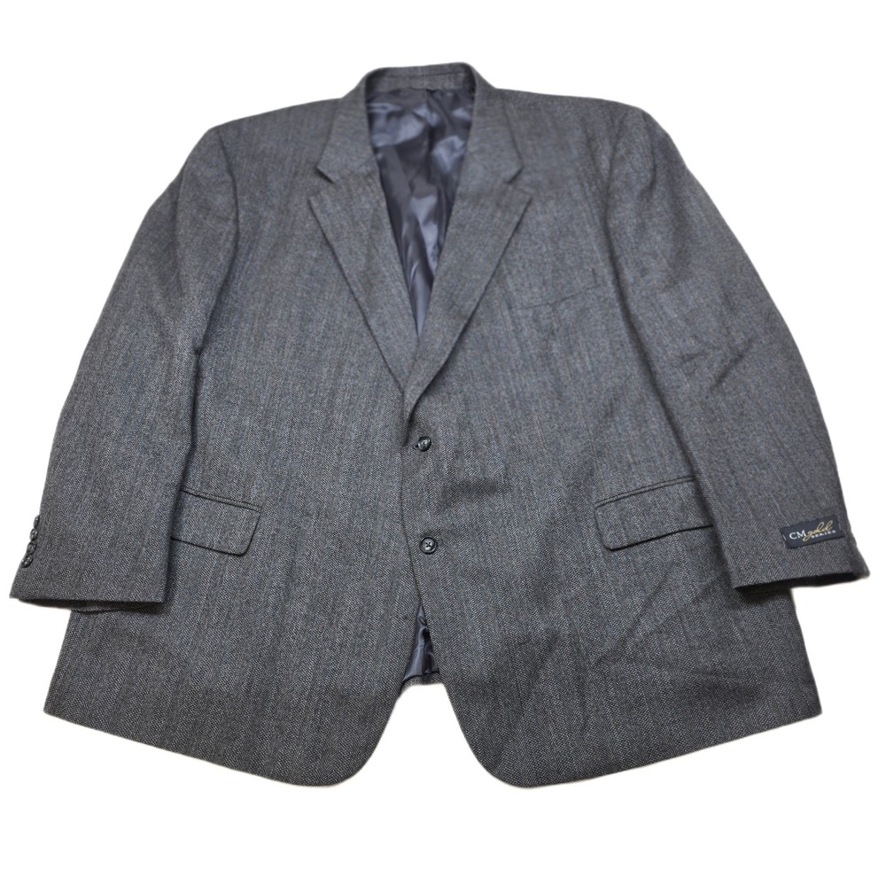 CM Gold Series Herringbone Sport‎ Coat Mens 60R Gray Lambswool Blazer Jacket NEW